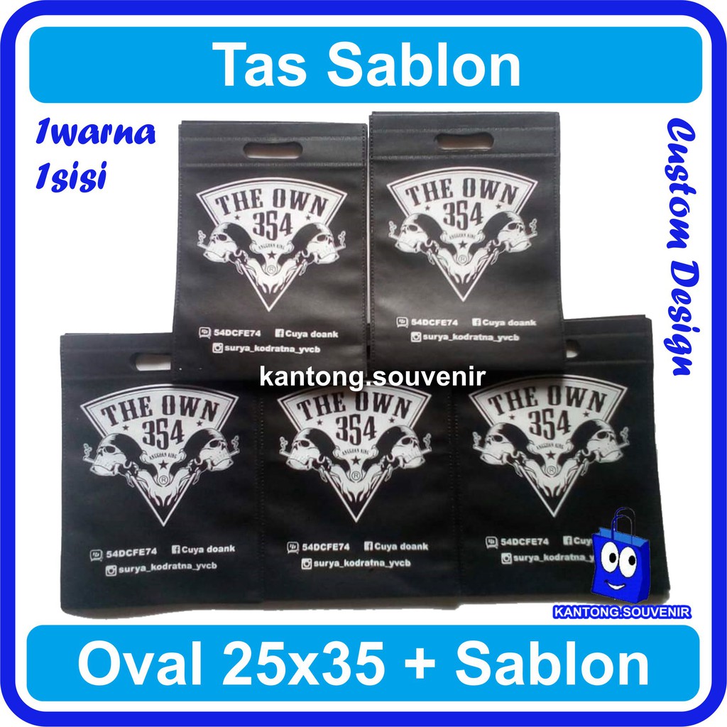 

Goodie bag promo oval ukuran 25x35 cm plus sablon
