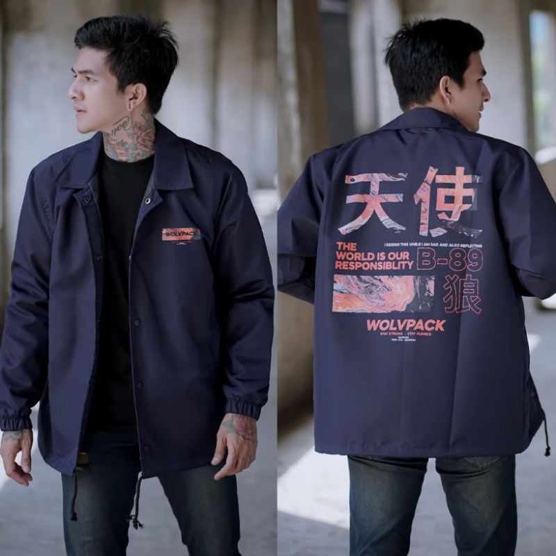 JAKET COACH BIG SIZE - JAKET WINDBREAKER SHE GENIOUS HEAD  ( FREE STICKER )  ~ coach jaket JUMBO