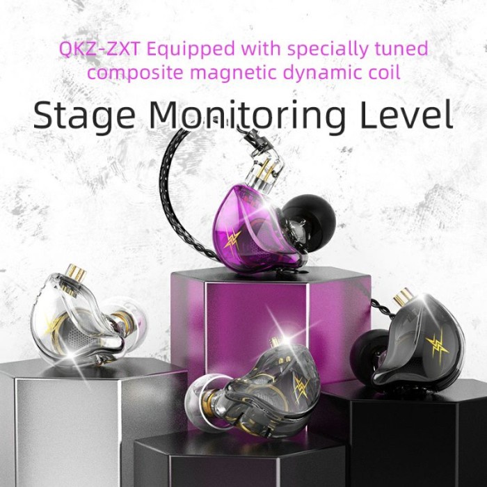 QKZ ZXT with Mic Earphone Bass In Ear Monitor Not KZ EDX TRN MT1