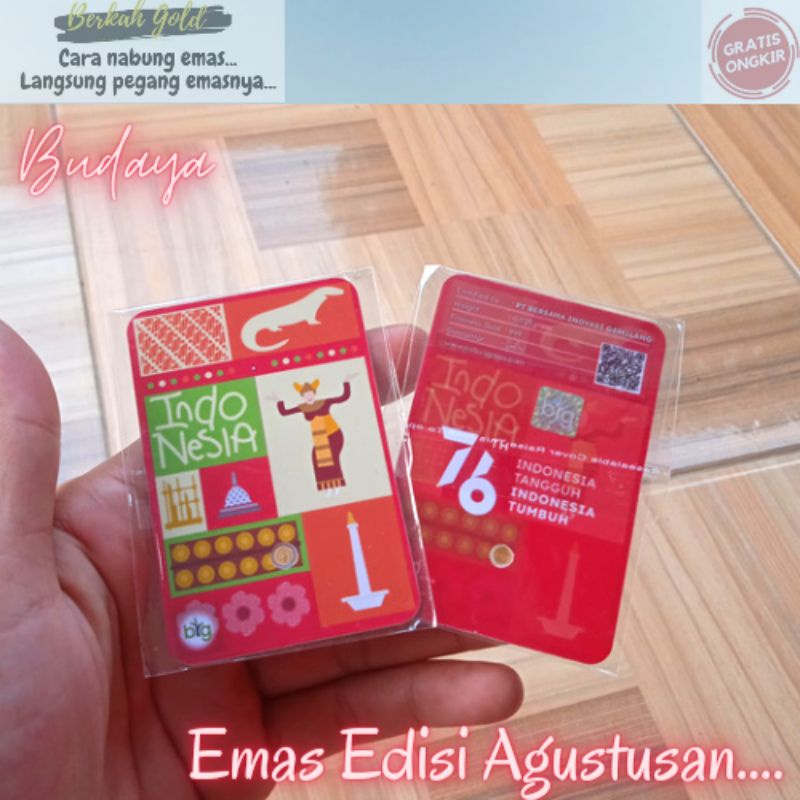 ❤BIG GOLD EMAS MINI 0.025 - 0.05 GR PVC GIFT SERIES KEMERDEKAAN BUDAYA