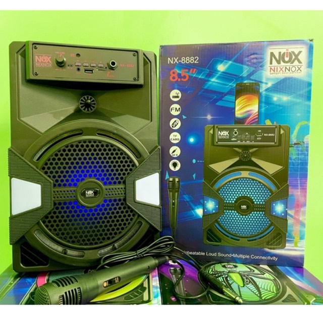 8,5inch speaker koper bluetooth nixnox NX 8882 speaker koper termurah terbesar free mic