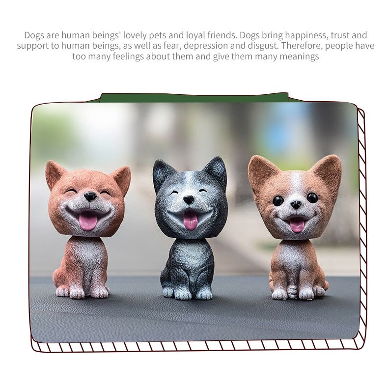 Pajangan Mobil Dashboard Mobil Anjing Goyang Kepala Boneka Anjing Doggy Bobble Head