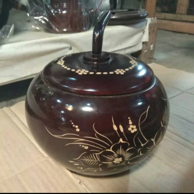 TOPLES KAYU JATI BRNTUK BUAH APEL UKIR PENYIMPANAN MAKANAN DAN PERMEN