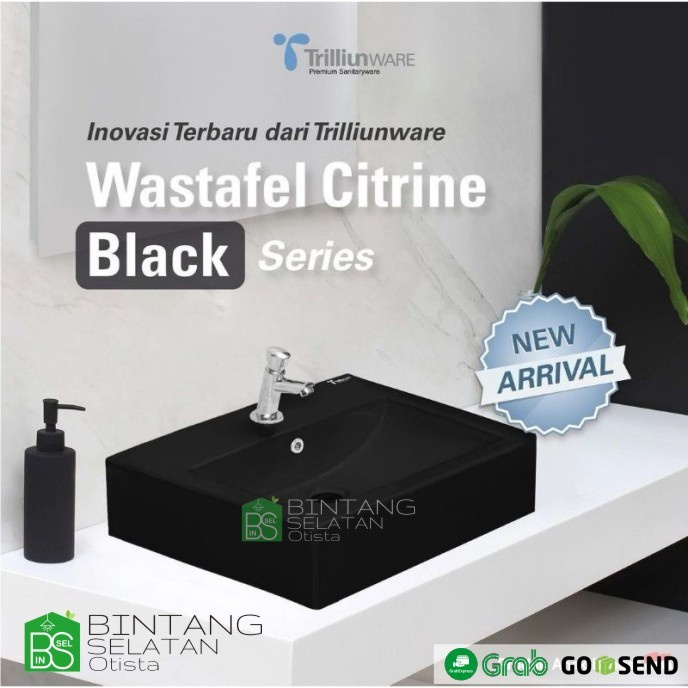 WASTAFEL HITAM TRILIUNWARE WASTAFEL CUCI TANGAN CITRINE BLACK SERIES