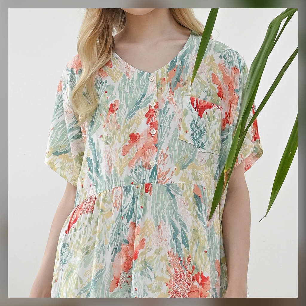 Julia Nightdress - Piyama / Daster Rayon Premium by RAHA Sleepwear-Peach