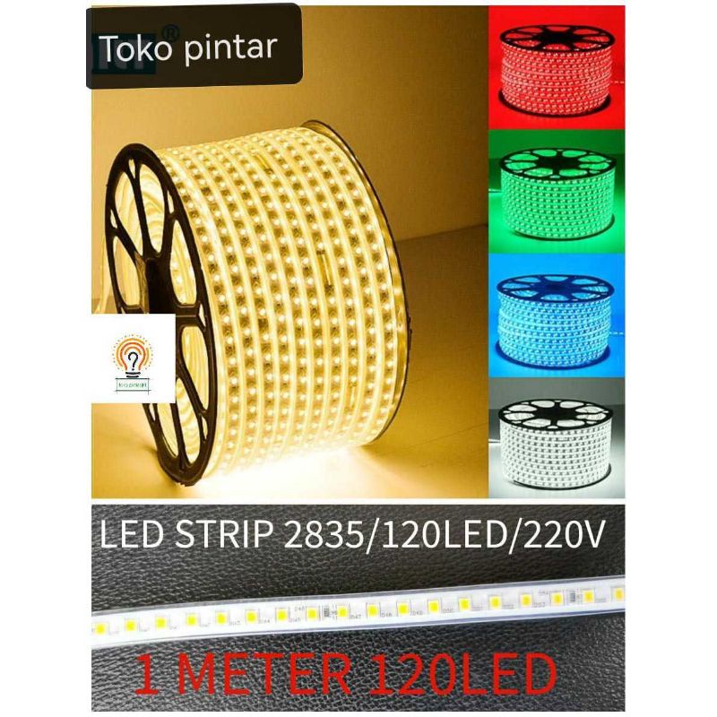 Lampu LED Strip Selang 2835/120LED 220V Per Meter 120Mata LED Water Proof