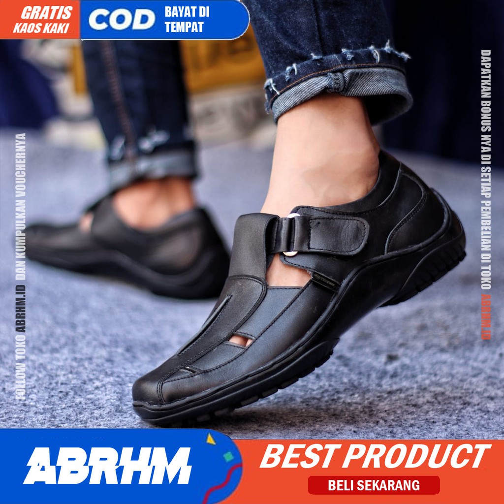 ABRHM x DRAKEN Sepatu Slip On Pria Sepatu Casual Pria Sepatu Pria Original Kulit Asli Kerja Lapangan Sepatu Kasual Cowok / Cowo Original Santai Gaya Keren Kekinian