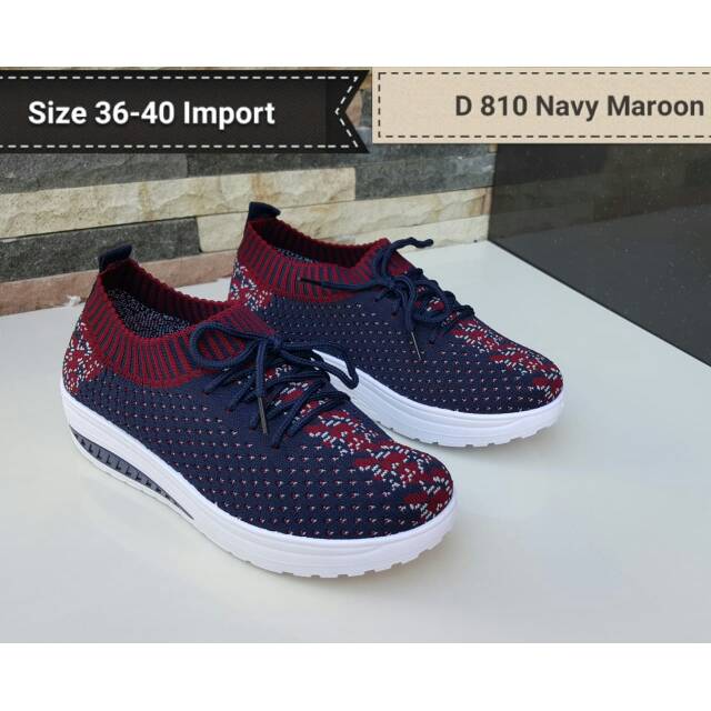 Sepatu Wedges rajut slip on Import VDM