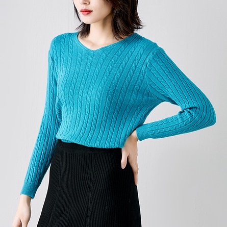 【Elegant】Korean Summer Knit Long Sleeve Sweater 7453