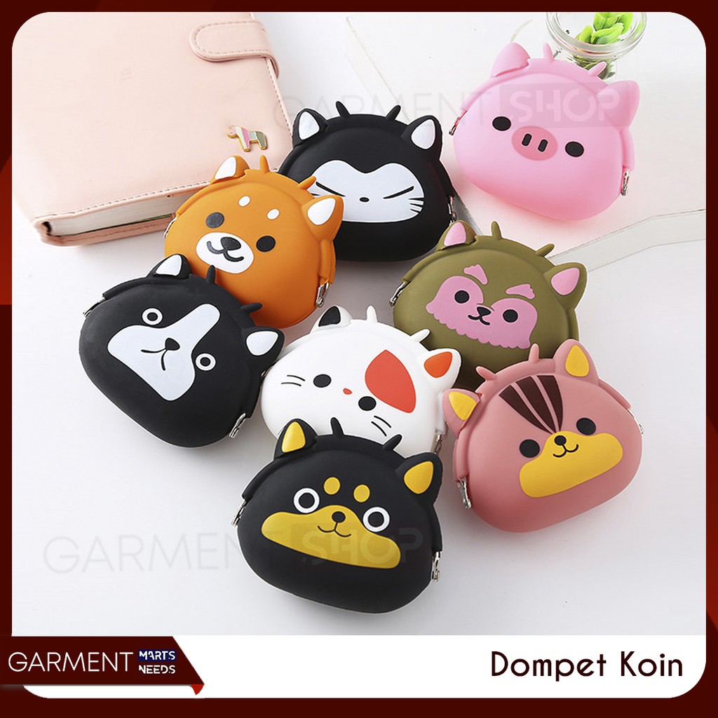  Dompet  Tempat Koin  Uang Receh Silikon Jelly Pouch Motif 