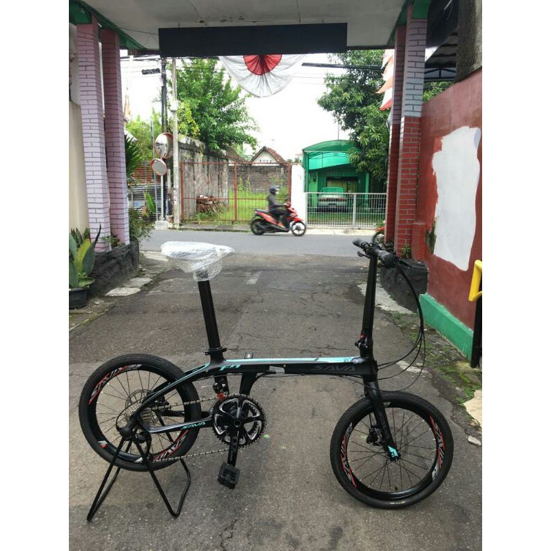 sepeda lipat seli SAVA black tosca new grupset rd shimano 11speed