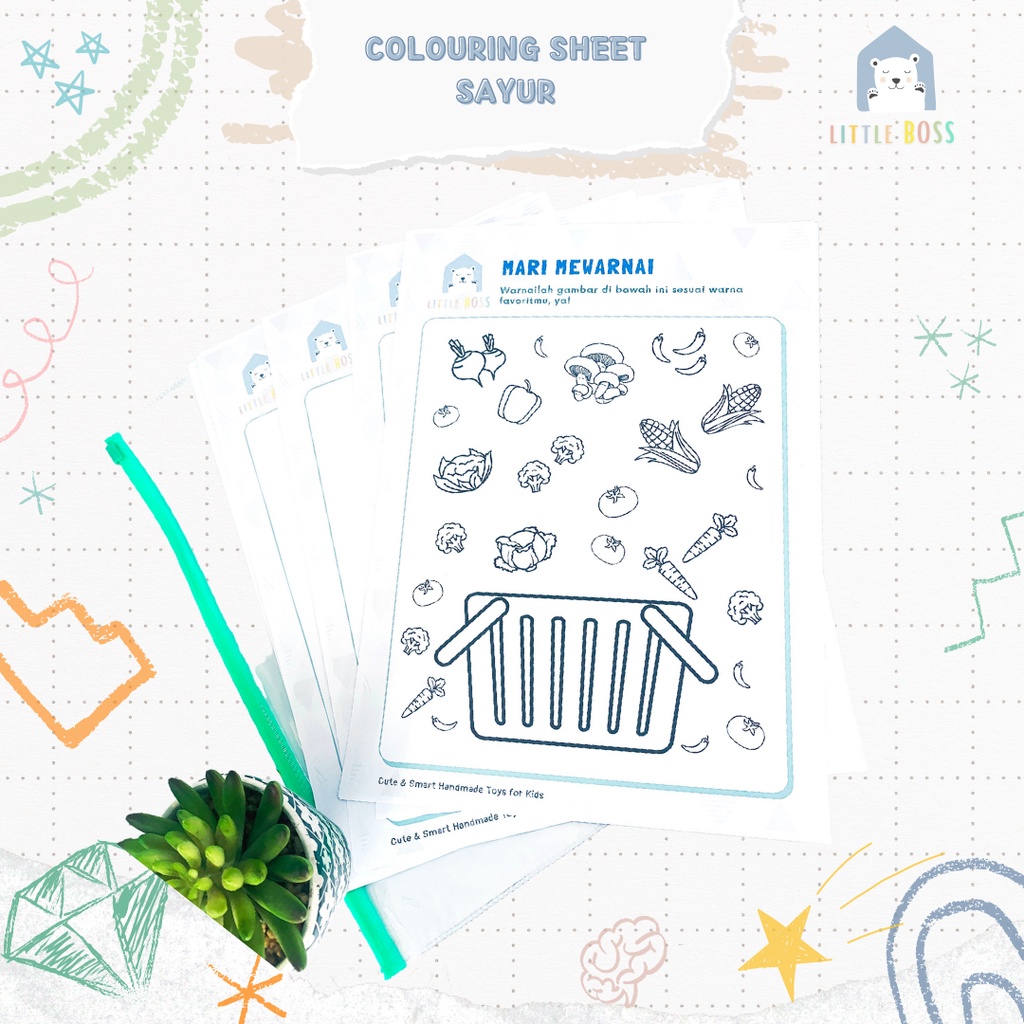 

Lembar Mewarnai Anak Coloring Sheet / Sayur LITTLE BOSS