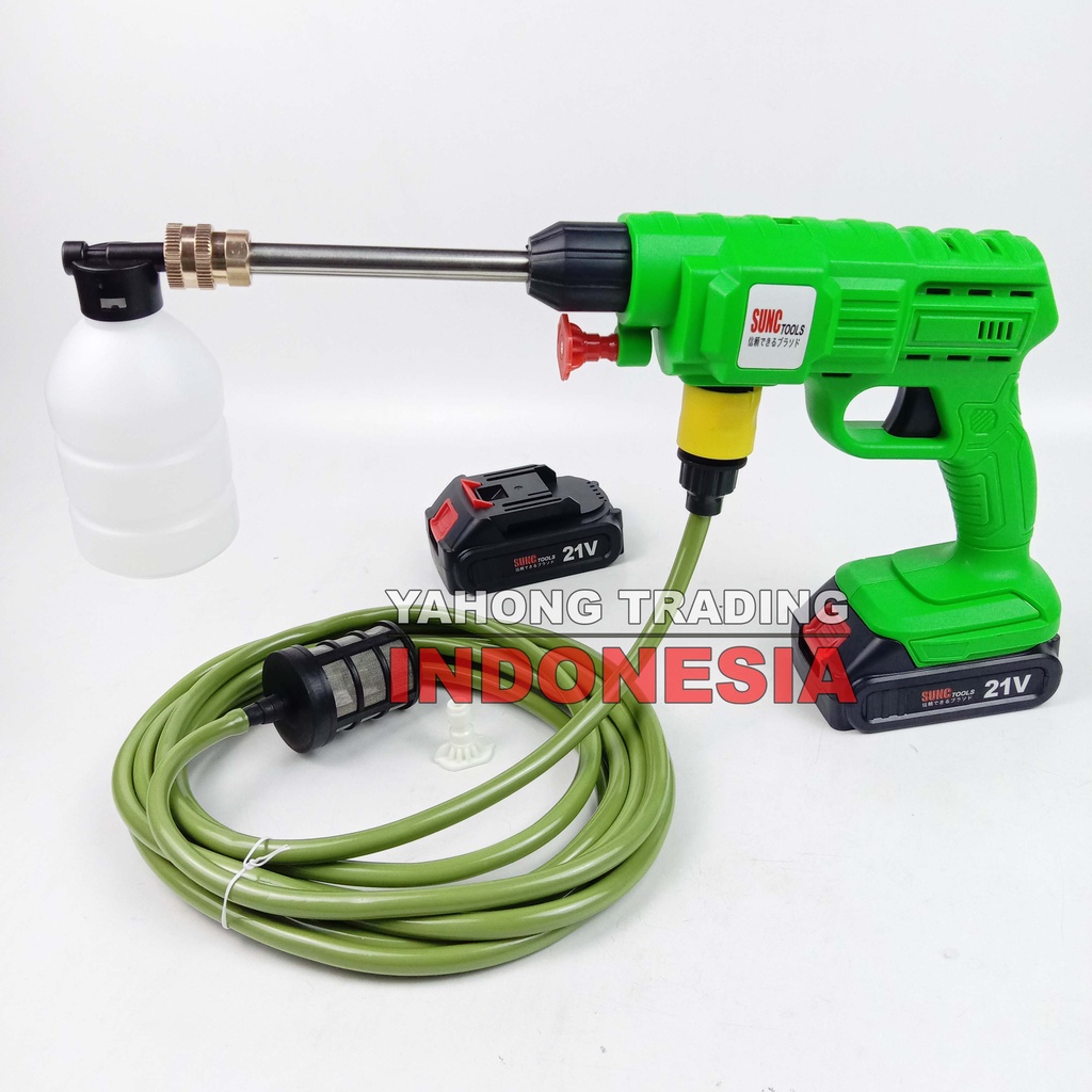 Mesin Cuci Mobil Motor Steam AC Mesin Semprot Baterai Car Wash Cordless Cleaning Gun 21V SUNC TOOLS