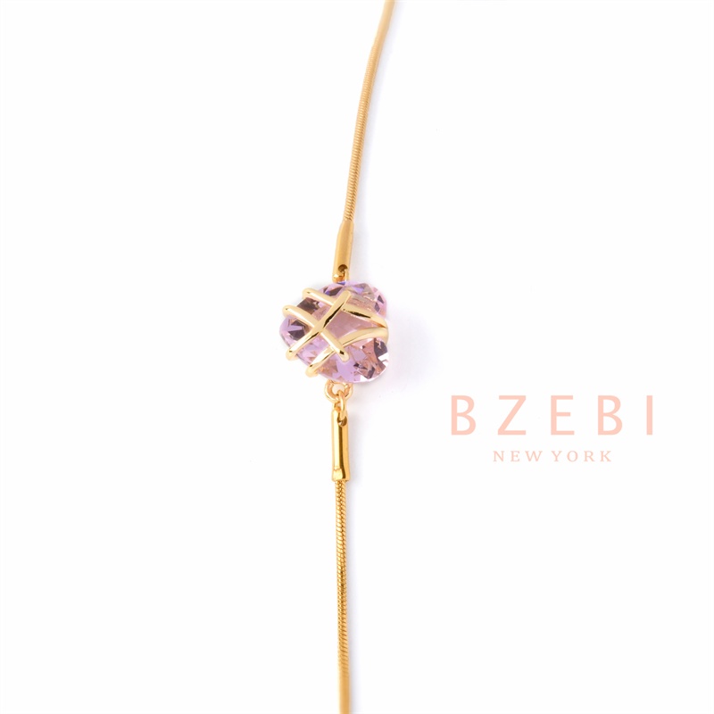 Bzebi Gelang Tangan Emas 18k Wanita Desain Kastil Hati Hias Berlian 779b