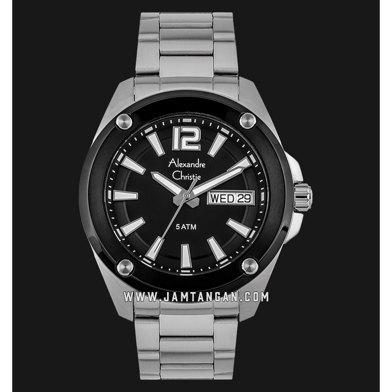 Alexandre Christie AC 8609 ME BTBBA Black Dial Stainless Steel Strap