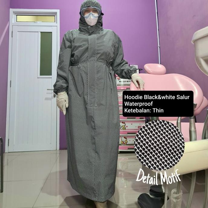 GOWN APD MOTIF TASLAN HOODIE REUSABLE WASHABLE APD MODIS MODEL GAMIS