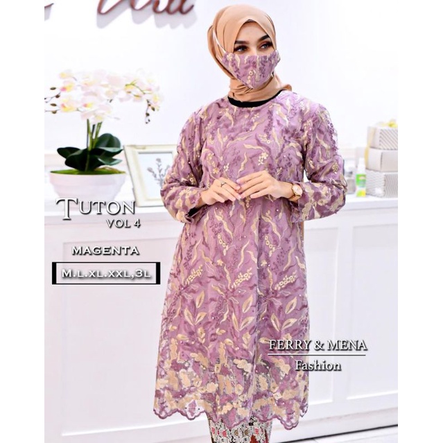 SETELAN TUNIK TULLE PADANG/TUNIK TUTON/TUNIK TERLARISSS