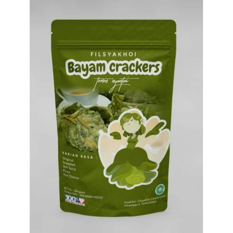 

Snack Cracers Bayam Rasa BBQ - Snack Murah - Snack Promo - kripik bayam - Snack Sehat