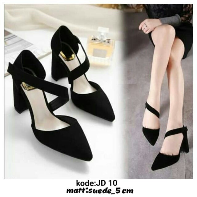 C (JD 10) SALEM / HITAM - 2 WARNA - HIGH HEELS