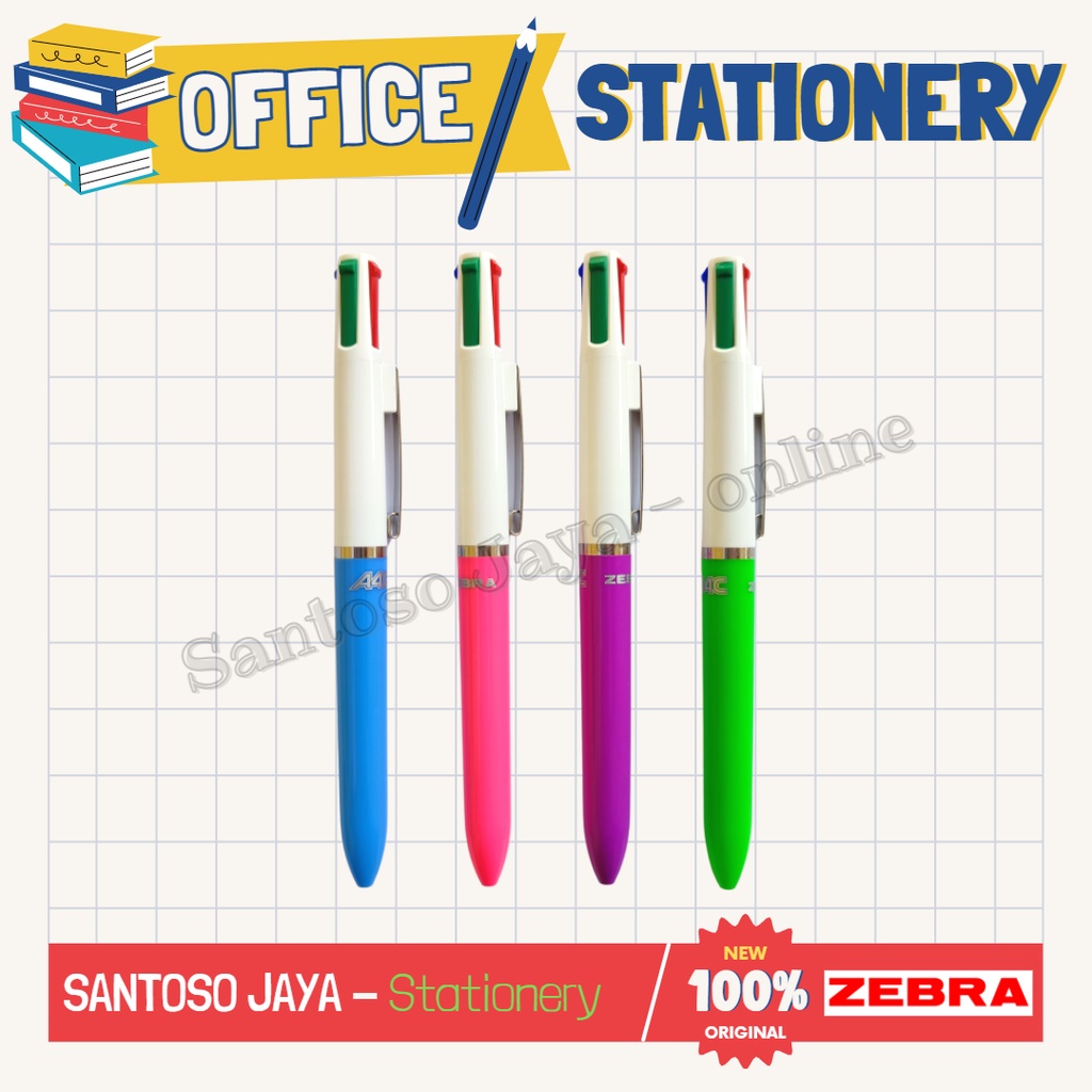 

Bolpen - Pulpen ZEBRA A-4C - Ballpoint ZEBRA A4C 4 Warna in 1 - 0.7 mm