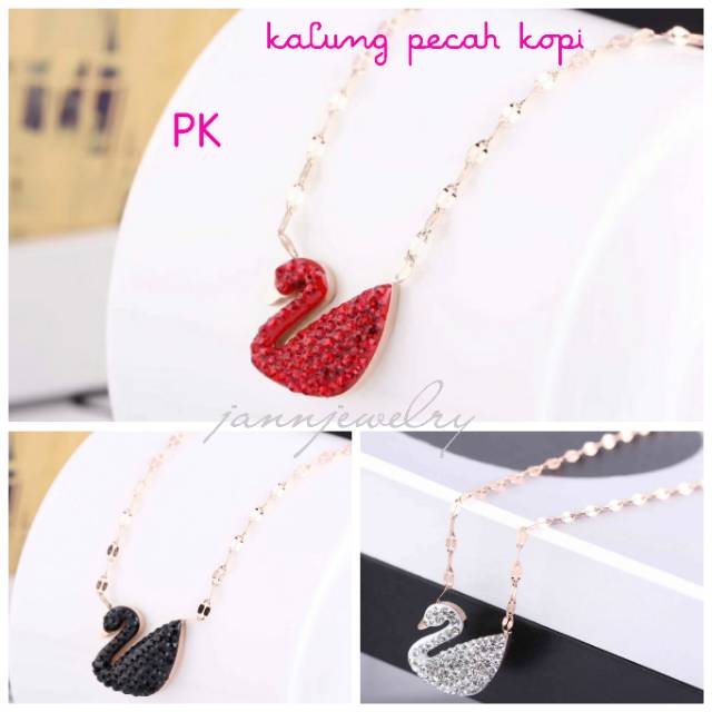 Kalung angsa swan titanium anti karat Uk45cm KT-25