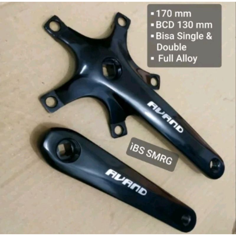 Crank Arm Avand 170 MM x BCD 130 MM Full Alloy Alumunium Bisa Road Bike Seli Sepeda Lipat Hybrid MTB