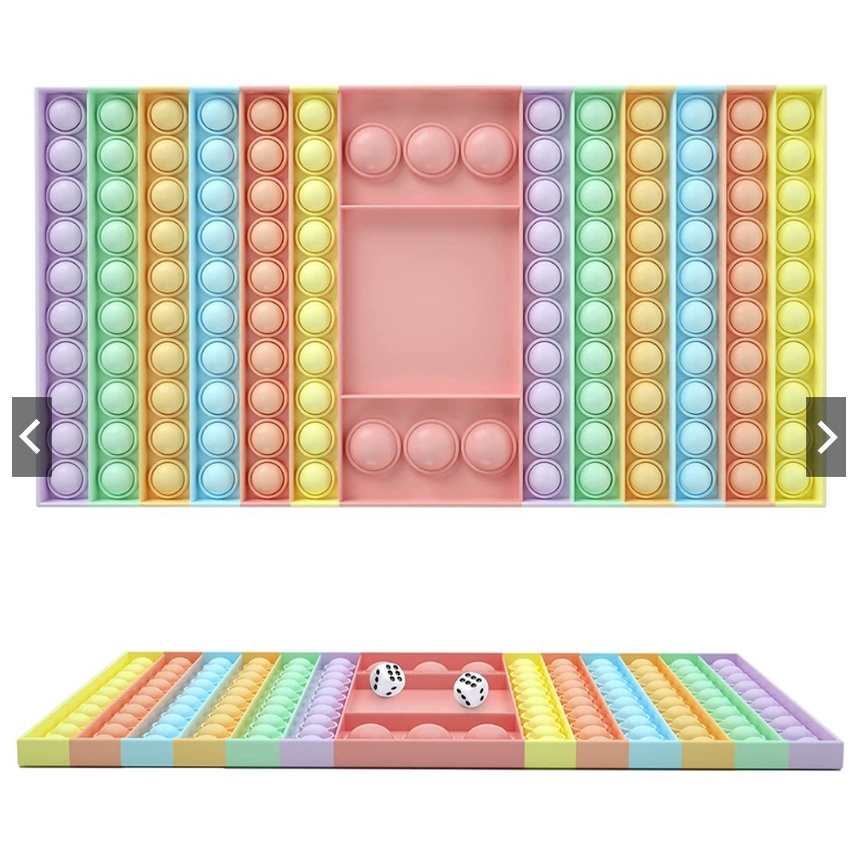 NEW Big Pop It Toy Rainbow Push Bubble Fidget Sensory Toys for Parent-Child Time Interactive Jumbo Dadu-Colorful