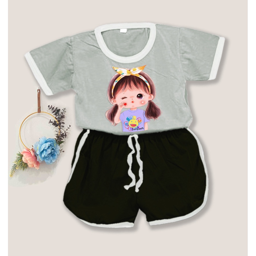 Setelan baju playful colour anak combi 4 / setelan anak polos / setelan anak kombinasi