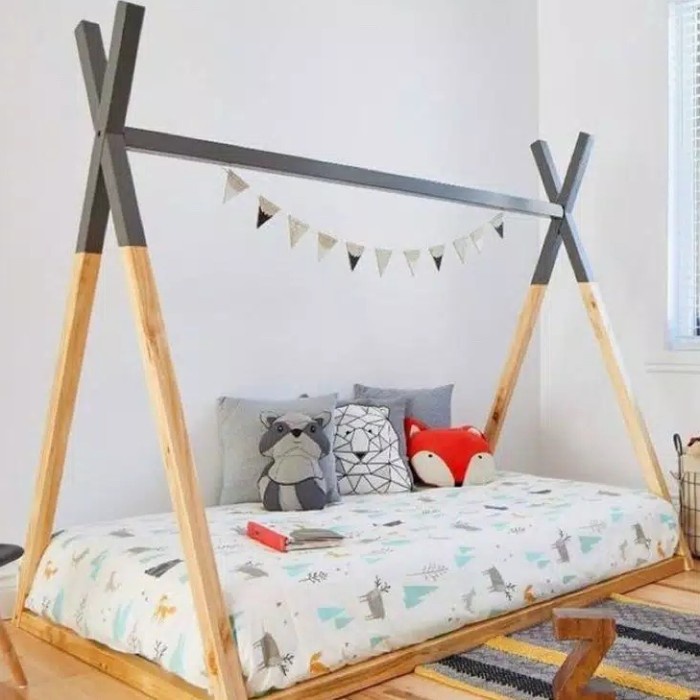 dipan minimalis anak tempat tidur - Abu-abu, 120x200