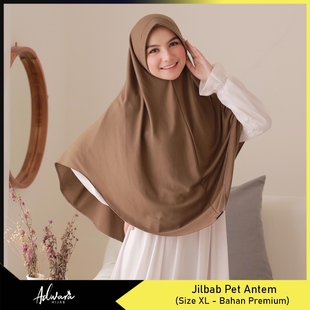 ADWARA HIJAB Jilbab Kaos Pet Antem XL PREMIUM / Jilbab Instan Jahit Tepi Rapi Tebal dan Adem Bu