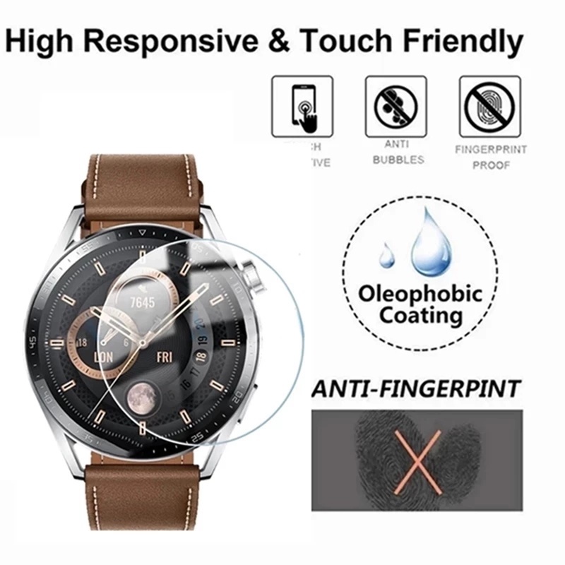 [Featured] 1pc 46mm Tempered Glass Protective Film For Huawei Watch GT3 / HD Clear Anti-Scratch Screen Protector Cover