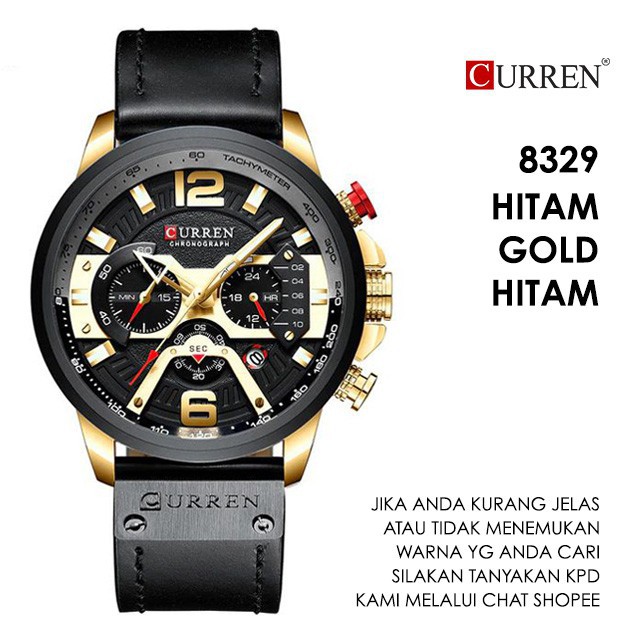 Jam Tangan Pria / Curren 8329 Date Chronograph aktif / Jam Tangan Kulit Curren Original