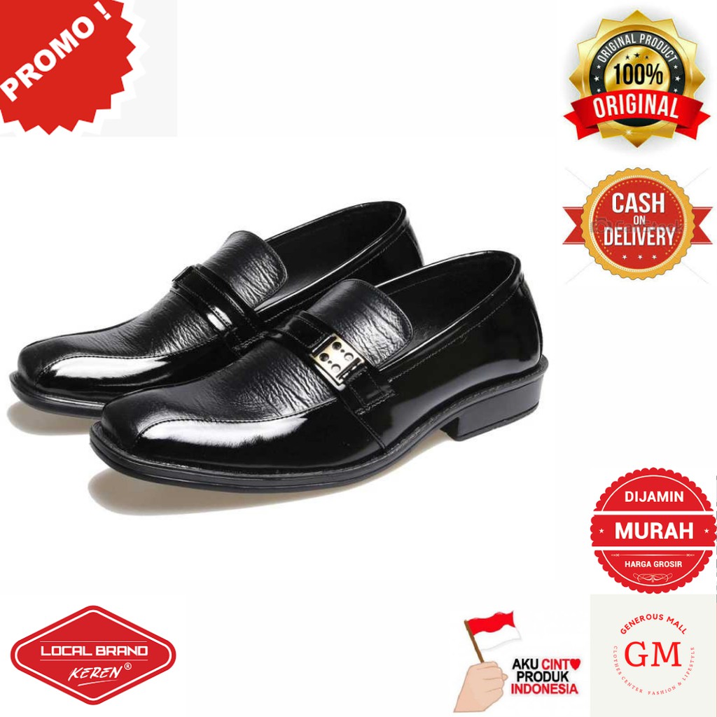 Sepatu Formal Pantofel Pria BNU 141 Basama Soga Brand Lokal Original Murah