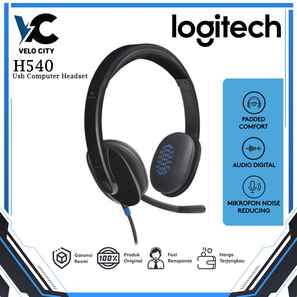 Logitech Headset Headphone H540 USB Original - Garansi 2 Tahun