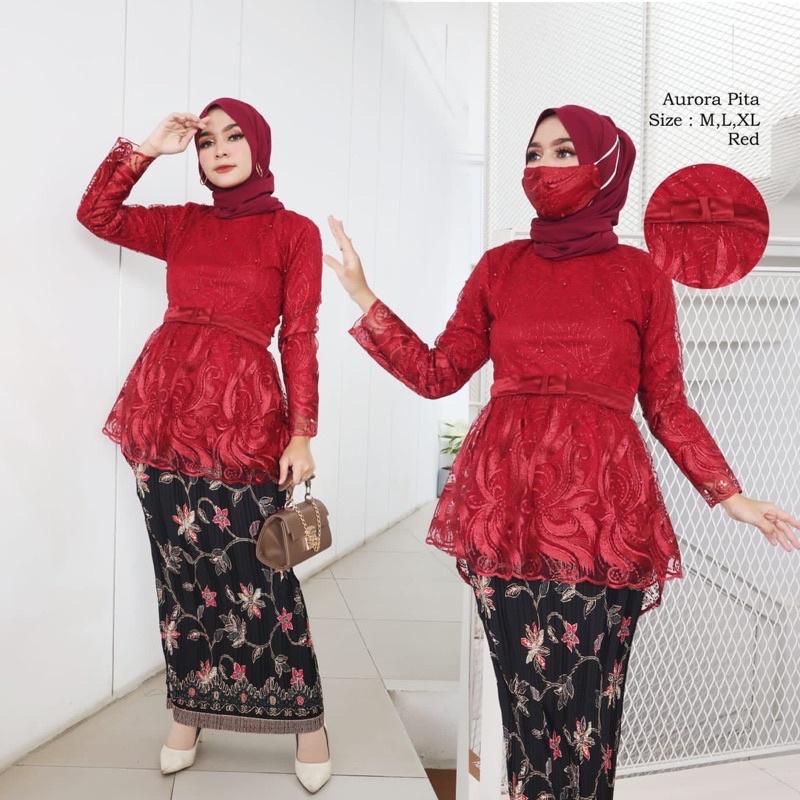 Set kebaya aurora tille-kebaya modern-blouse kebaya tille by Rasaqi kebaya-kebaya laku