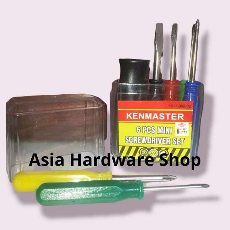Obeng Mini Kecil 6 Pcs Set KENMASTER Obeng Hp Handphone Jam Screwdriver Set Murah