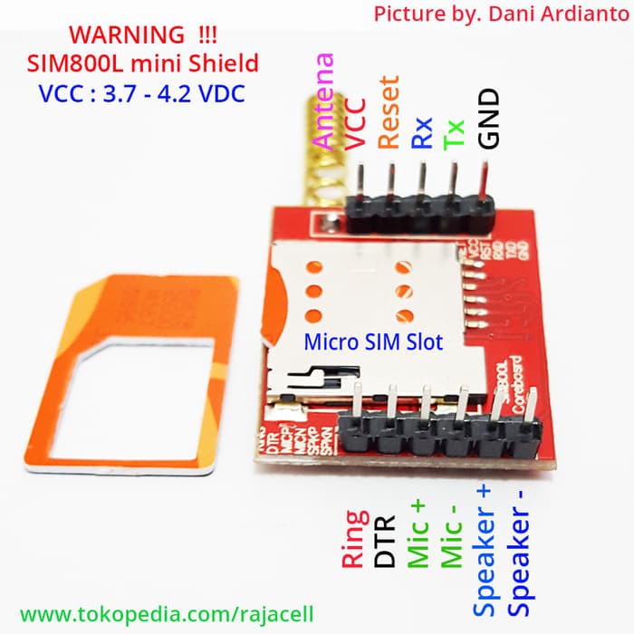 Sim800L Gsm Gprs Module For Arduino ( Gsm Gprs Serial Modem Shield )