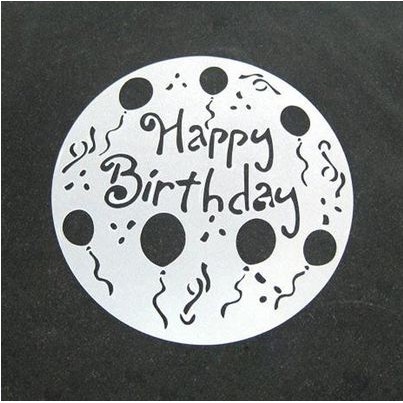 Cake Stencils - Round Shape Happy Birthday Pattern-01 (4pcs)