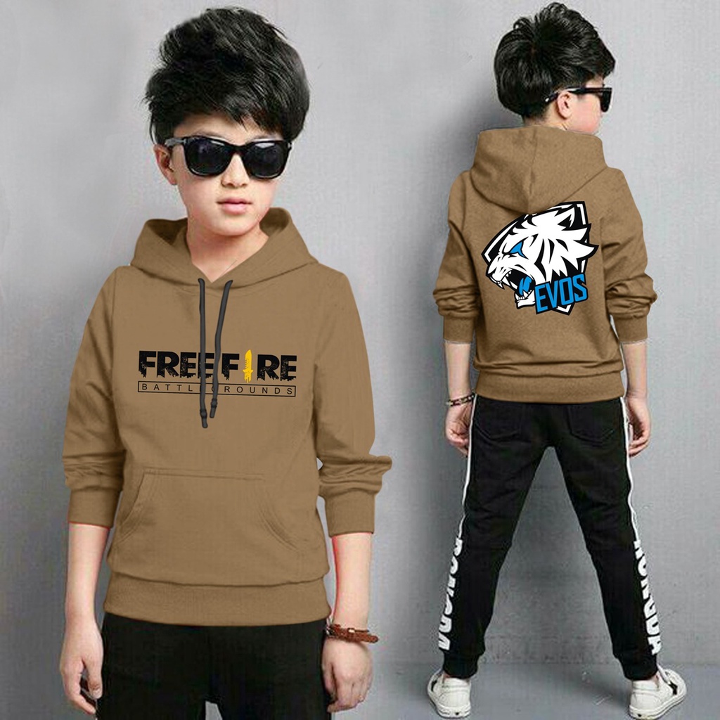 Hoodie Anak Ff Evos Anak Gaming Bahan Fleece Tebal /Jaket Anak Laki Laki/Jaket Anak Terbaru/4-11 TAHUN(FLAVA_STORE)