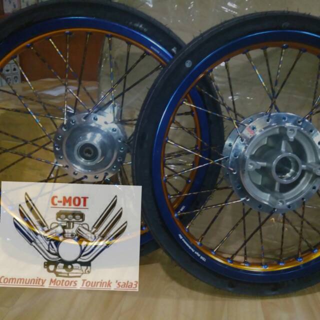 Paketan Velg Tdr 140 160 17 sonic 150 Cbr 150 Cb 150r plus ban mizle tromol vnd siap pakai