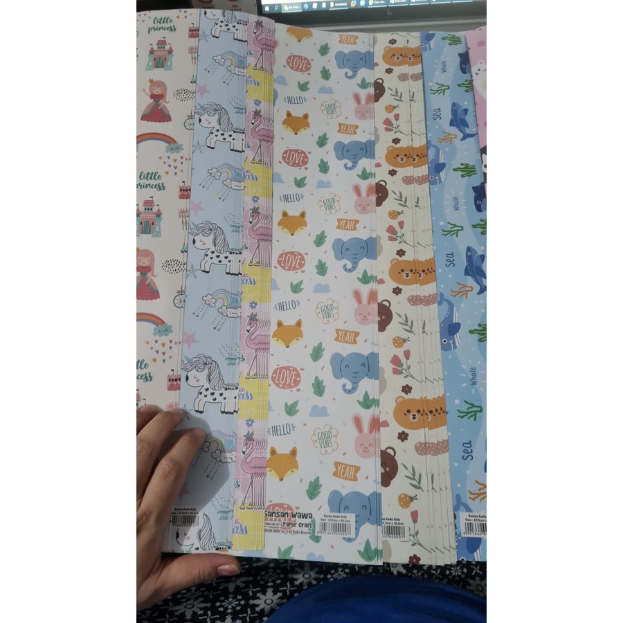 

Kertas kado sansan wawa/kiky tebal motif unik lucu,kertas kado kelahiran