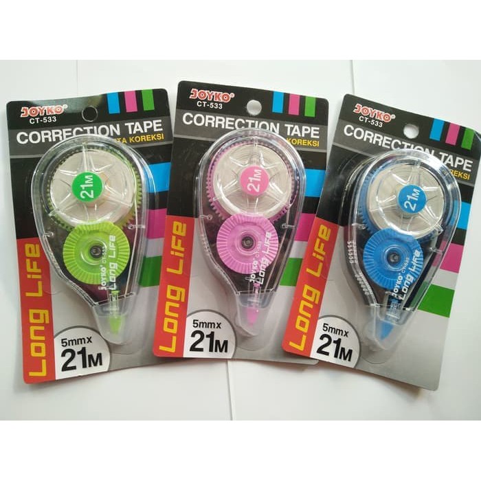 

TERBARU CORRECTION TAPE JOYKO TIP-EX ROLL LONG LIFE 21 M ( CT-533)