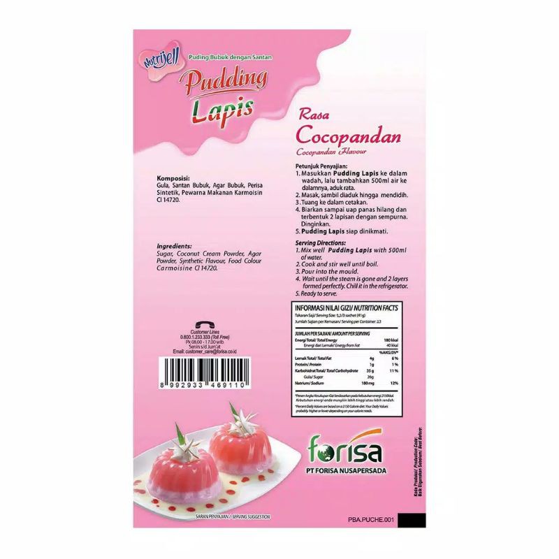 PUDING LAPIS NUTRIJELL COCOPANDAN