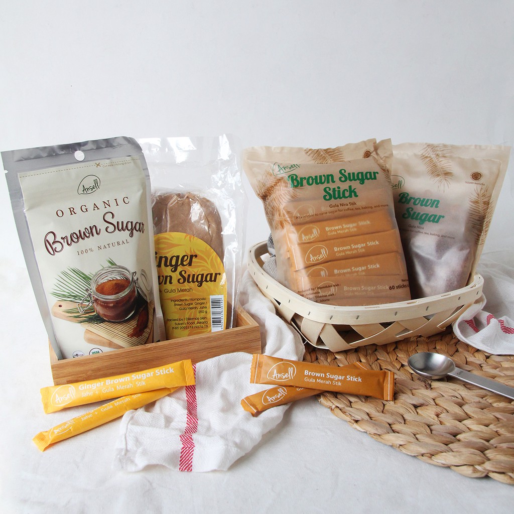 Brown Sugar Bubuk Stick Ansell / Gula Merah / Coconut Sugar / Nira Kelapa / Palm Sugar /Gula Kelapa