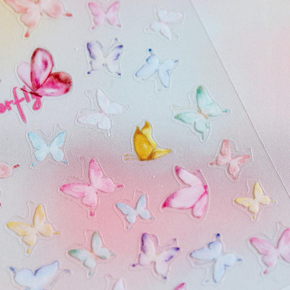 Mxbeauty Stiker Kuku Motif Kupu-Kupu 5D Untuk Manicure / Nail Art Butterfly