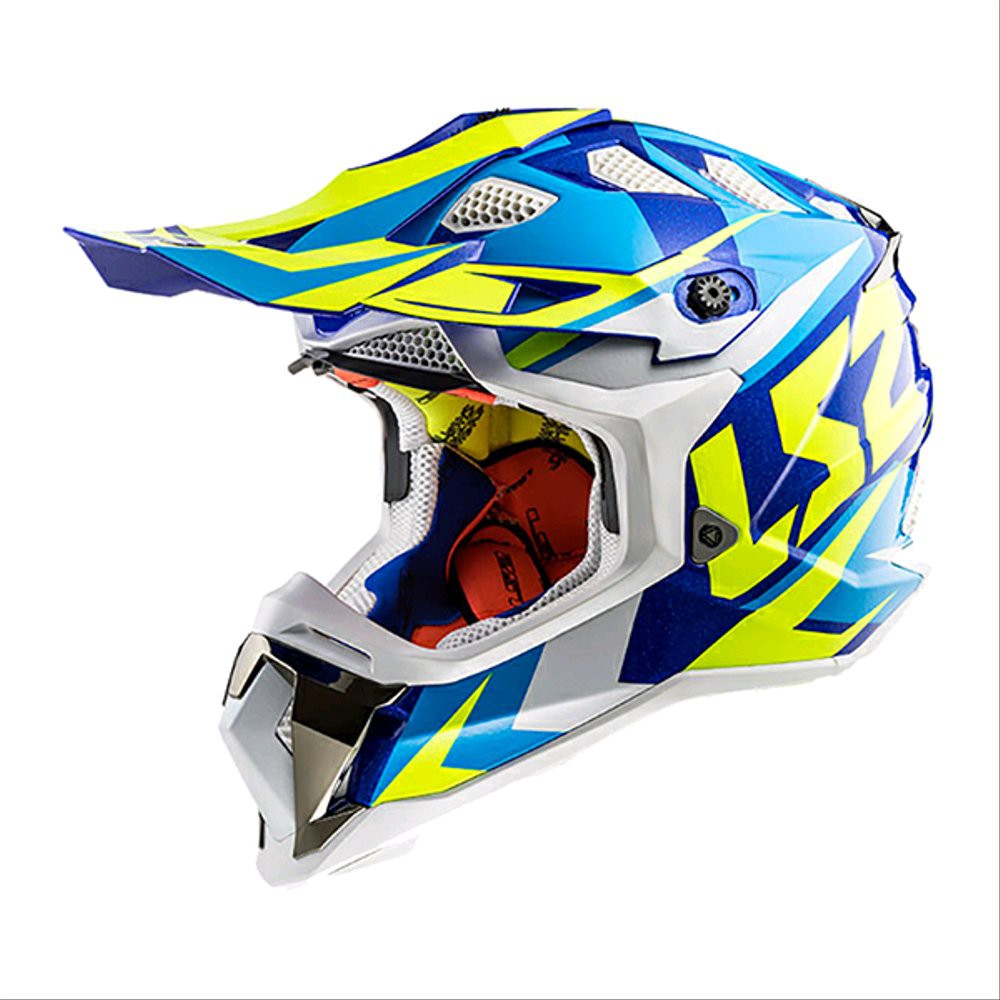 HELM LS2 MX470  SUBVERTER WHITE BLUE YELLOW Berkualitas