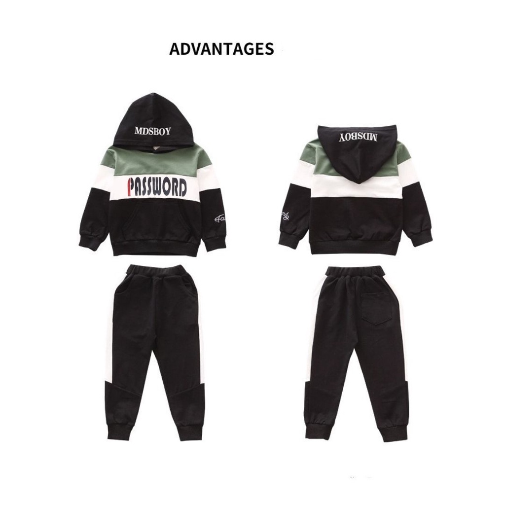 HappyOliver PASSWORD MDSBOY Hoodie Setelan Sweater 1 - 7 Tahun Baju Anak BerKualitas