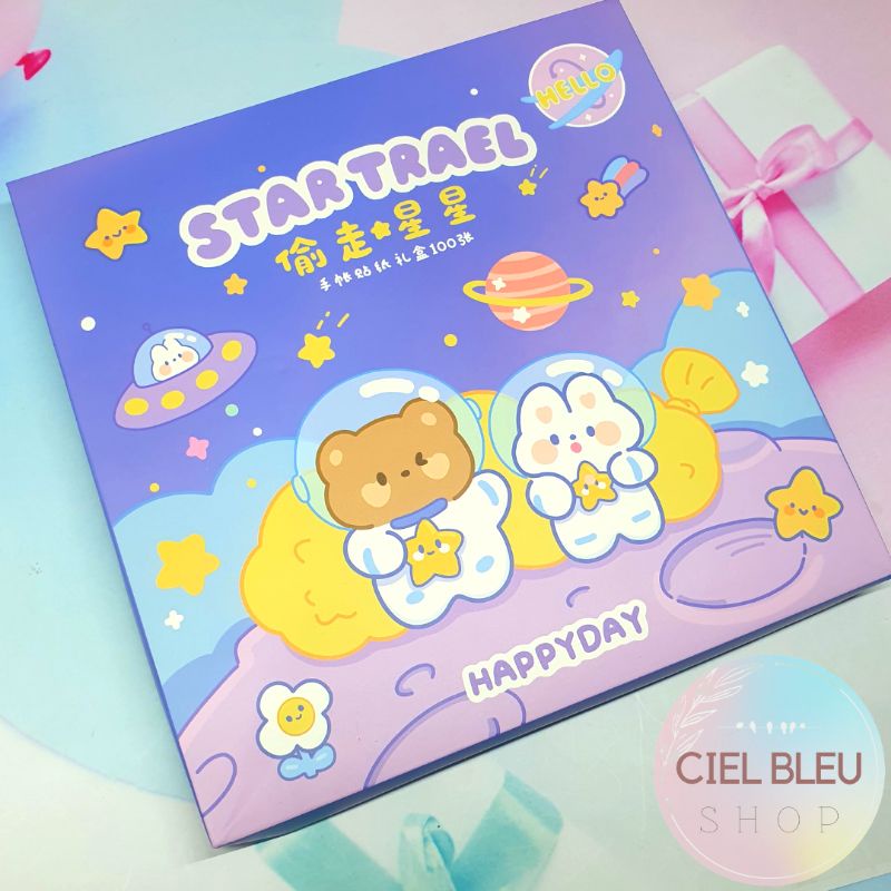 100 PCS  STIKER VIRAL DECO AESTHETIC MOMO STICKER HP TUMBLER LAPTOP + BONUS BOX / CIEL BLEU SHOP