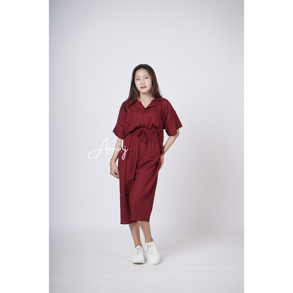 PIYAMA RAYON CELANA 7/8 / SETELAN PIYAMA WANITA