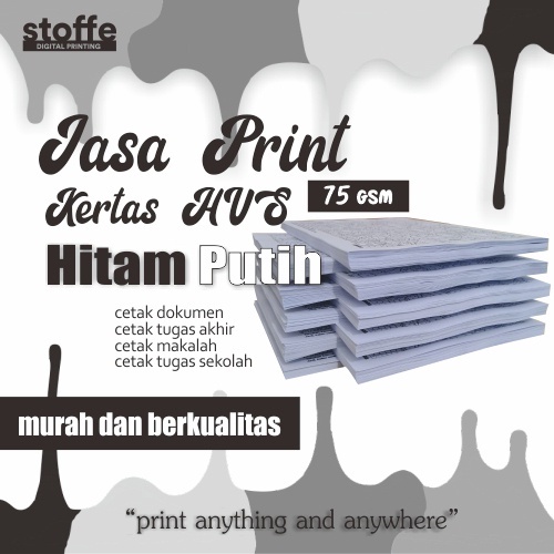 

Print / Cetak Dokumen HVS A5/A4/F4/B5 75gsm Hitam - Putih 1 atau 2 sisi